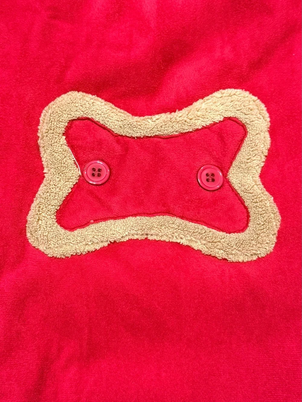 Casual Canine Red Hooded Dog Coat with Bone Patch